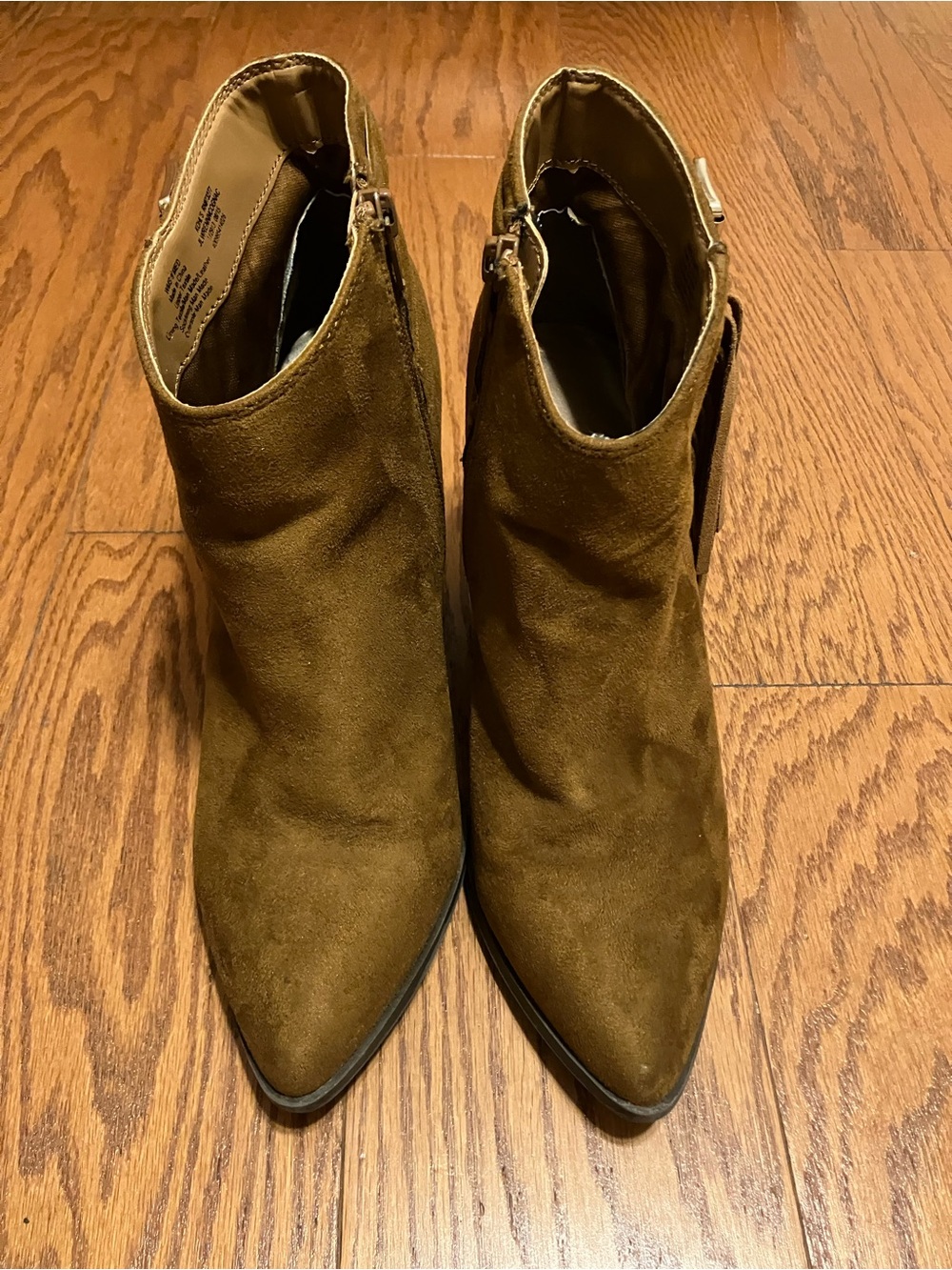 Kohl's Brown Suede Pointed Toe Ankle Booties Size 9
